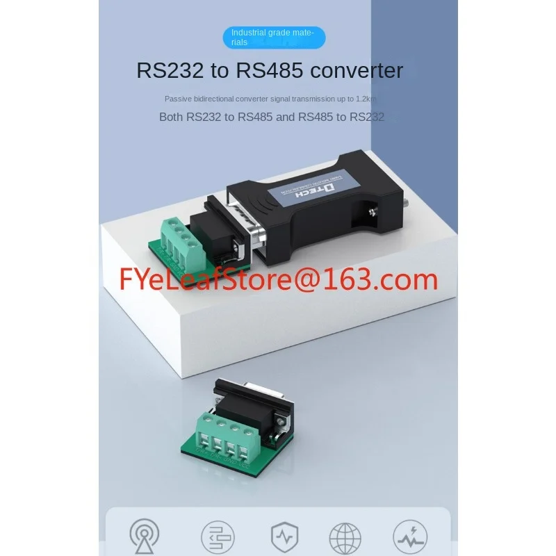 Passive 232 to 485 Converter, Industrial Grade RS232 to RS485 Converter, Bidirectional Mutual Conversion DT-9000