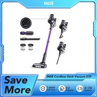 INSE S7P cordless vacuum cleaner, 2.5 kg vacuum ,26kPa strong suction, 45 minutes of battery life, LED display, HEPA filtration
