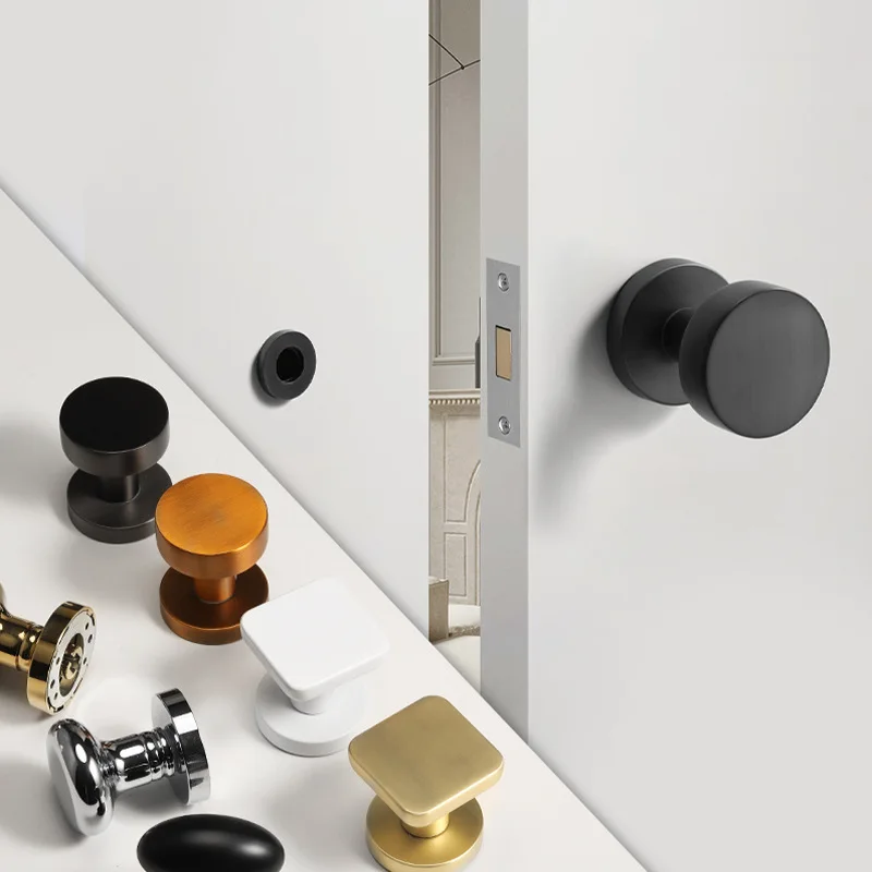 

Hidden door lock for minimalist bedroom secret door handle hidden circular square single-sided lock