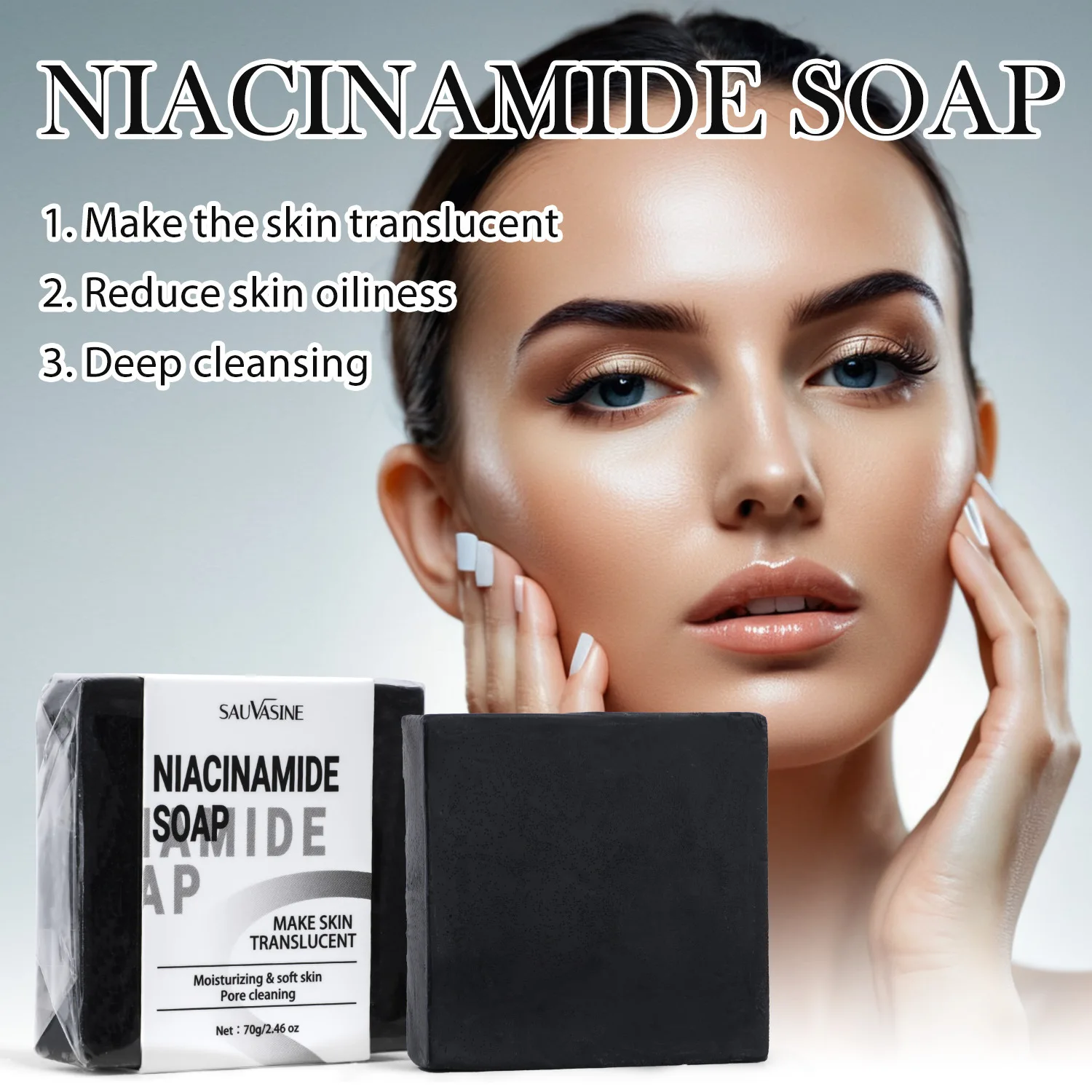 Deep Cleansing Soap Make Skin Translucent, Moisturizing & Soft Skin & Pore Cleansing, Suitable for All Skin Types, 70g