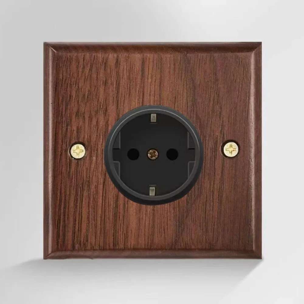 86 Type Toggle Switch Panel Brass Lever Walnut Wood Wall Light Switch Panel Toggle Switch Brass Lever Wall Switch