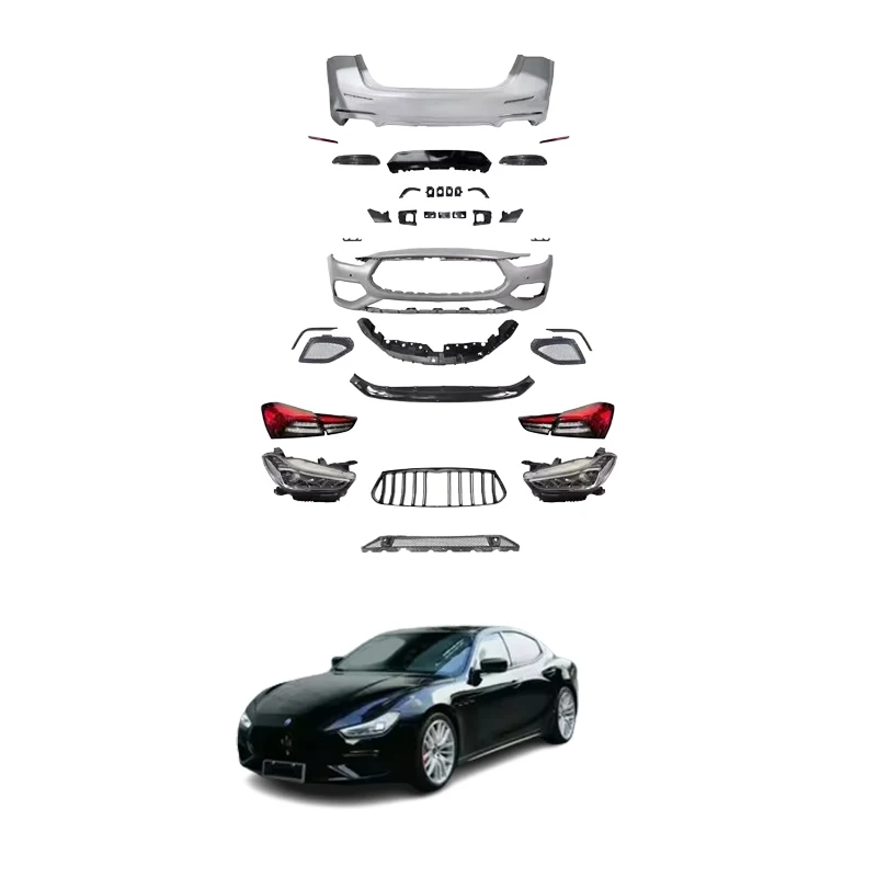 Exterior Accessories Car Grills Fog Light Frame Front Bumpers kit For Maserati Ghibli Trofeo Body Kit