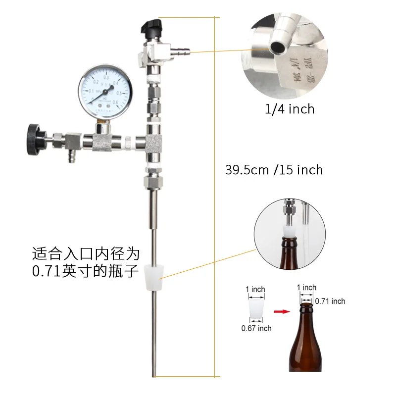 Beer Bottle Filling Machine 304 Stainless Steel Backpressure Beer Bottle Filling Machine Self-brewed CO2 Beer Brewing Kit