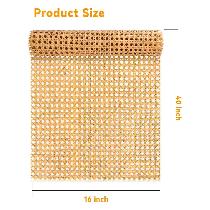AA63 HOT DIY Rattan Webbing Rolls 16-Inch Width, 3.3 Ft Length - Ideal For Crafting Chairs And Decorative Cabinet Work