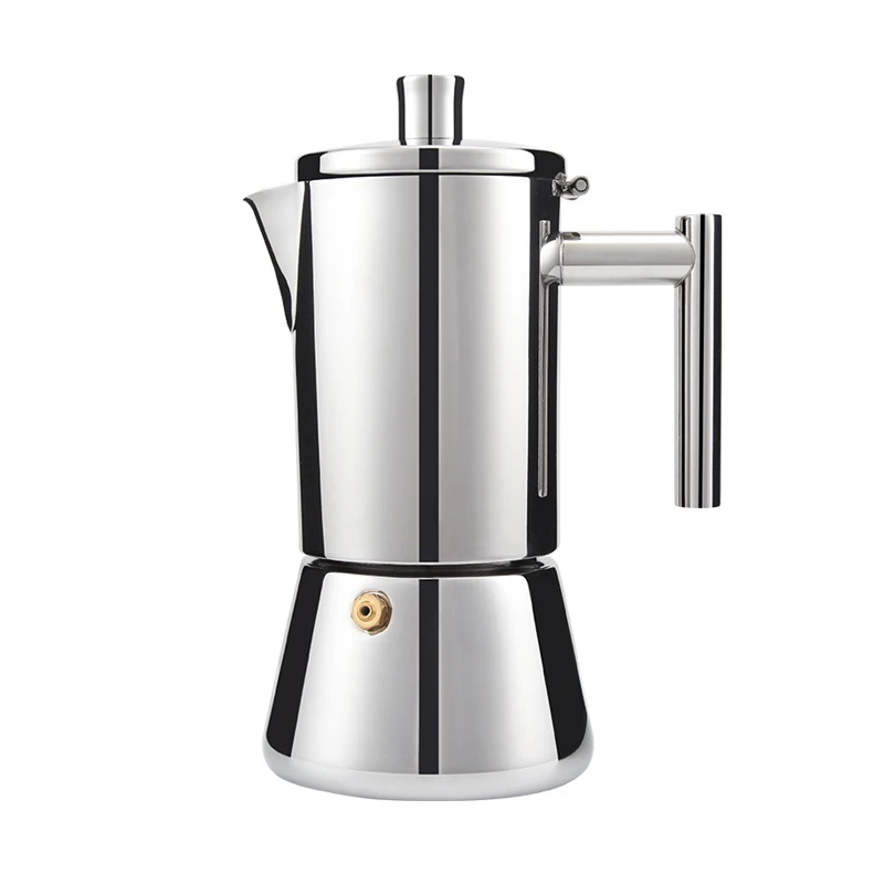 Stainless Steel Italian Coffee Moka Pot 4-6 Cups 6.8-10OZ Household Induction Stove Mocha Pot Espresso Coffee Maker Coffee Pot