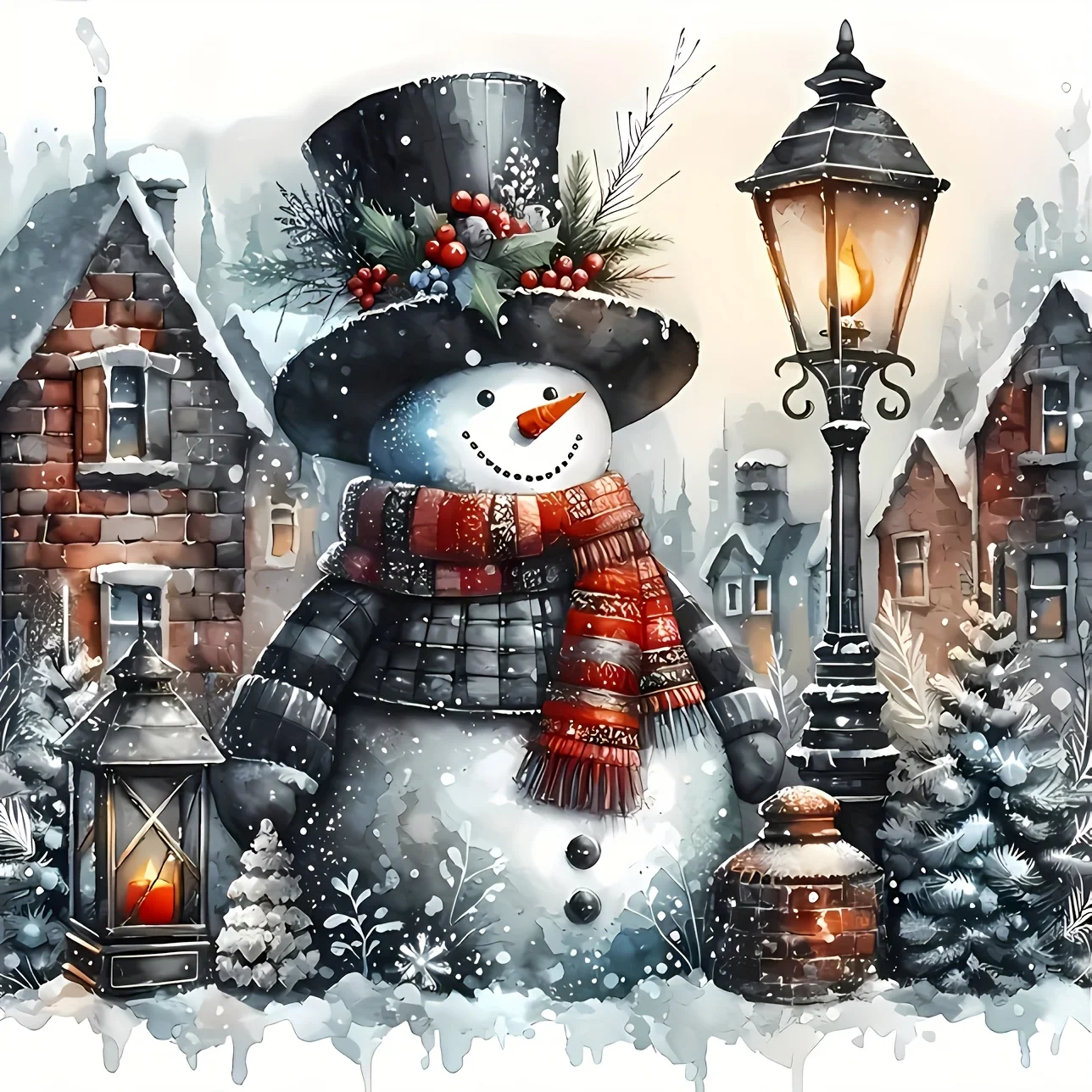 1Pc Winter Snowman Vinyl Sticker, Removable Glossy Decal for Metal Smooth Surfaces, Holiday Gift