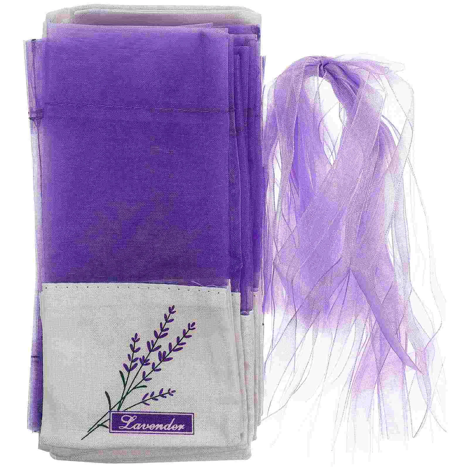 

30 Pcs Air Freshener Bride Purple Ribbon Cotton Bags for Lavender Lilac Sachets Empty