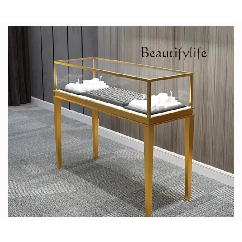 

BJ 1PCS Jade Antique Watch Glass Display Shelf Display Counter Stainless Steel Gold Silver Jewelry Antique