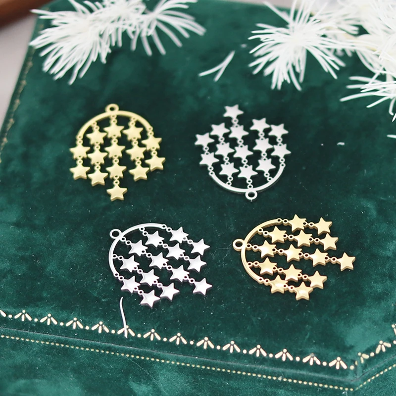 3 sztuki modne frędzle Star Link do polerowania Charms ze stalowy wisiorek nierdzewnej do produkcji biżuterii bransoletki kolczyki diy metalowe materiały eksploatacyjne