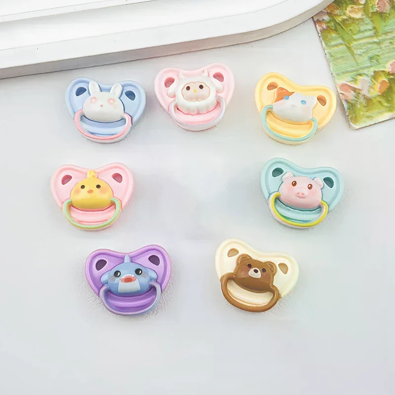 Lindo juego de chupete de muñeca en miniatura de 10, Color aleatorio, tetinas simuladas para muñecas bebés, juguete para jugar a las casitas, accesorios para muñecas bebés