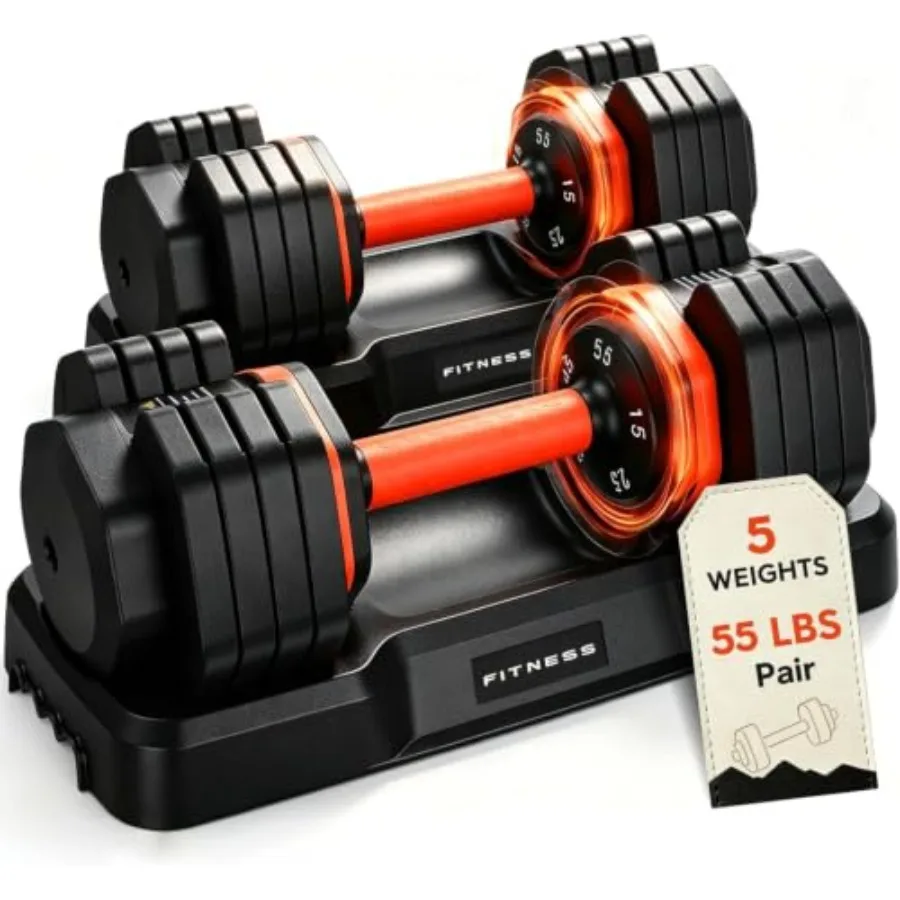 DB1 QuickDial Adjustable Dumbbell Set, 15-in-1 Adjustable Weights with Storage Box and App, 105lb/52.5lb Quick Change for Drop