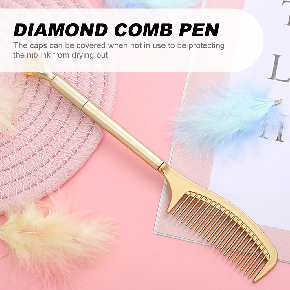 

8 шт., гелевые ручки для подписи на водной основе, бытовые ручки для письма, забавные многофункциональные канцелярские гелевые ручки в форме расчески