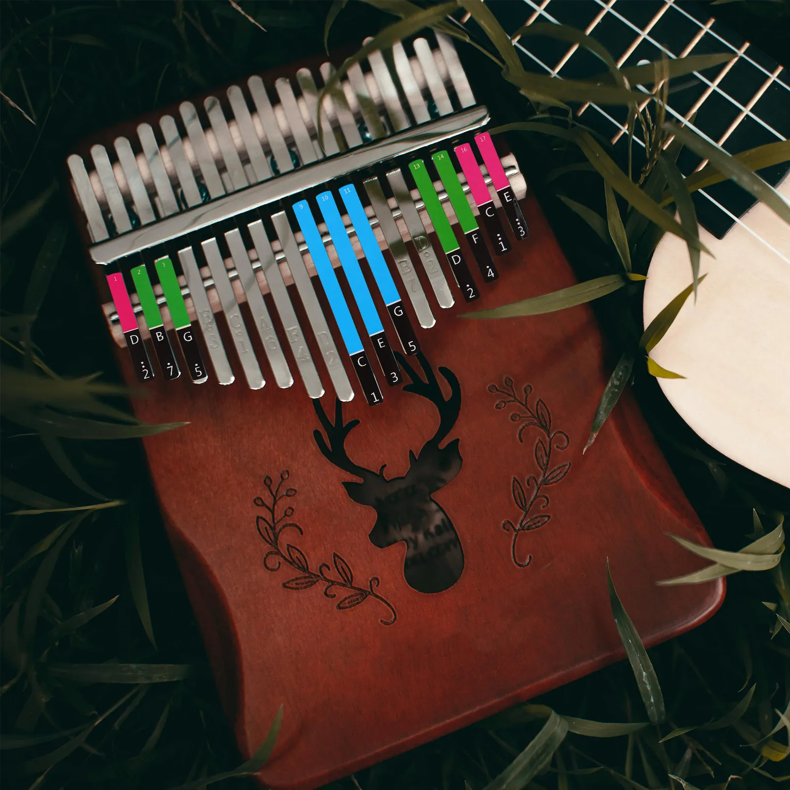 1 Sheet Removable Kalimba Stickers for Thumb Piano Learners Visual Note Guide Fast Learning Tool Chord Practice Finger Movement