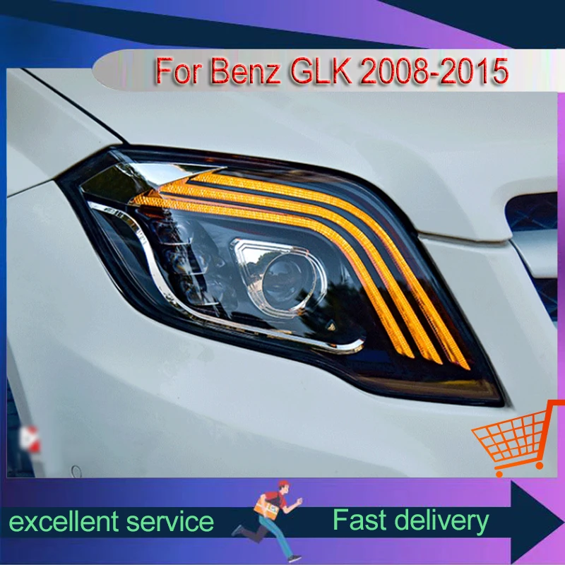 

Автомобильные аксессуары для Mercedes Benz 2008-2015 GLK GLK200 GLK260 GLK300 Передний фонарь DRL Фара Светодиодные линзы Фары Автомобили