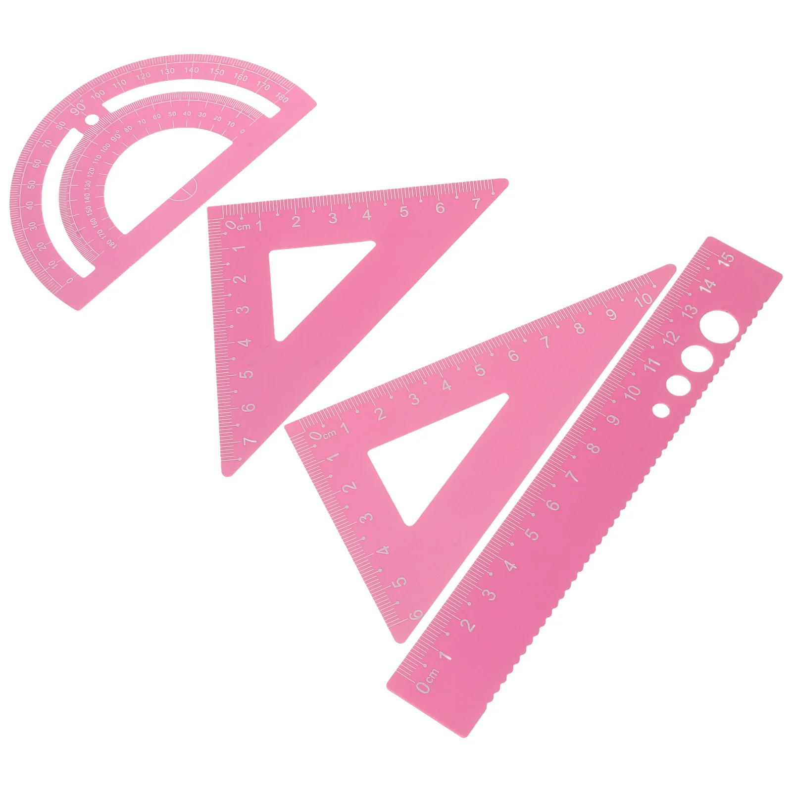 1 set Metal Protractor Triangle Ruler Measuring Tool Student Stationery Office Quilting Drafting Design Drawing Classroom Supply