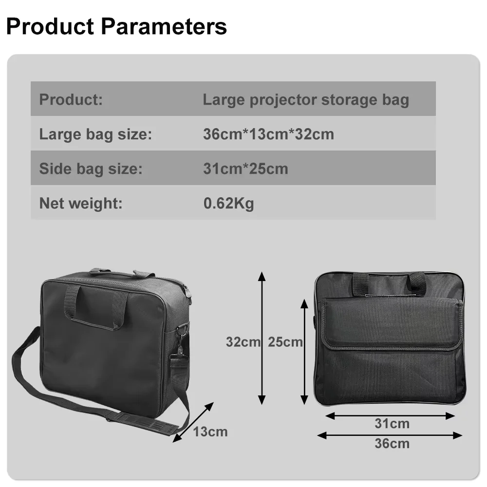 プロジェクターアクセサリー用ポータブルバッグユニバーサル多機能収納ビッグバッグコンピュータトゥインジャーQ12W /エプソン/ BenQ