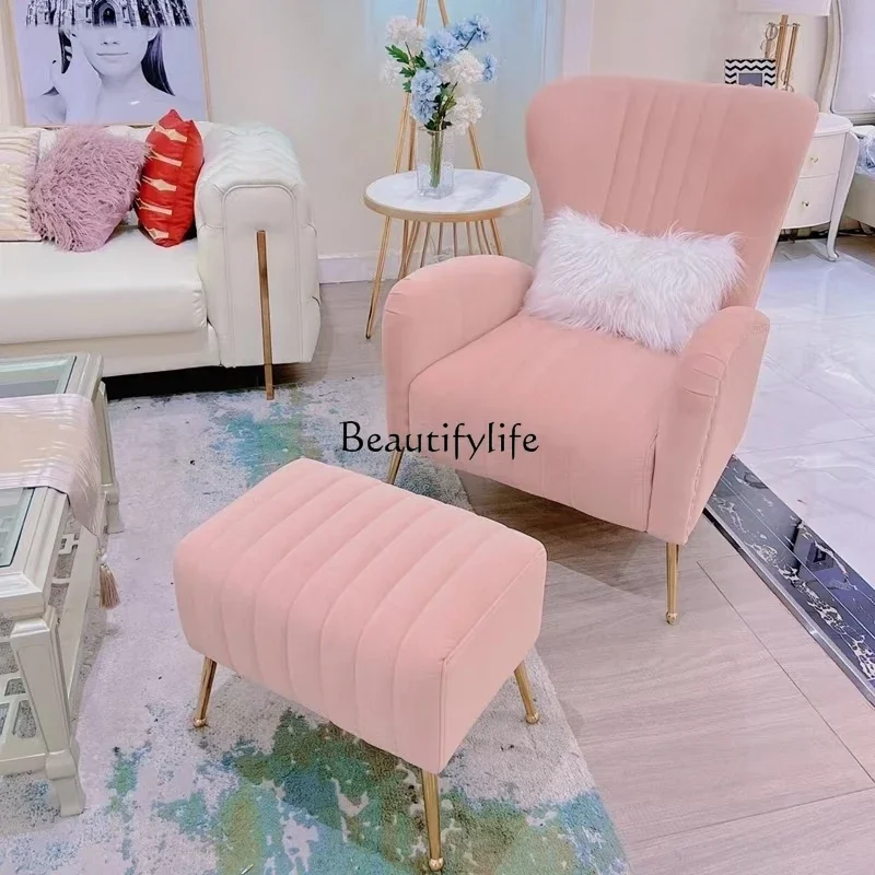 

yj19 Light luxury American sofa chair, postmodern tiger chair, fabric leisure chair