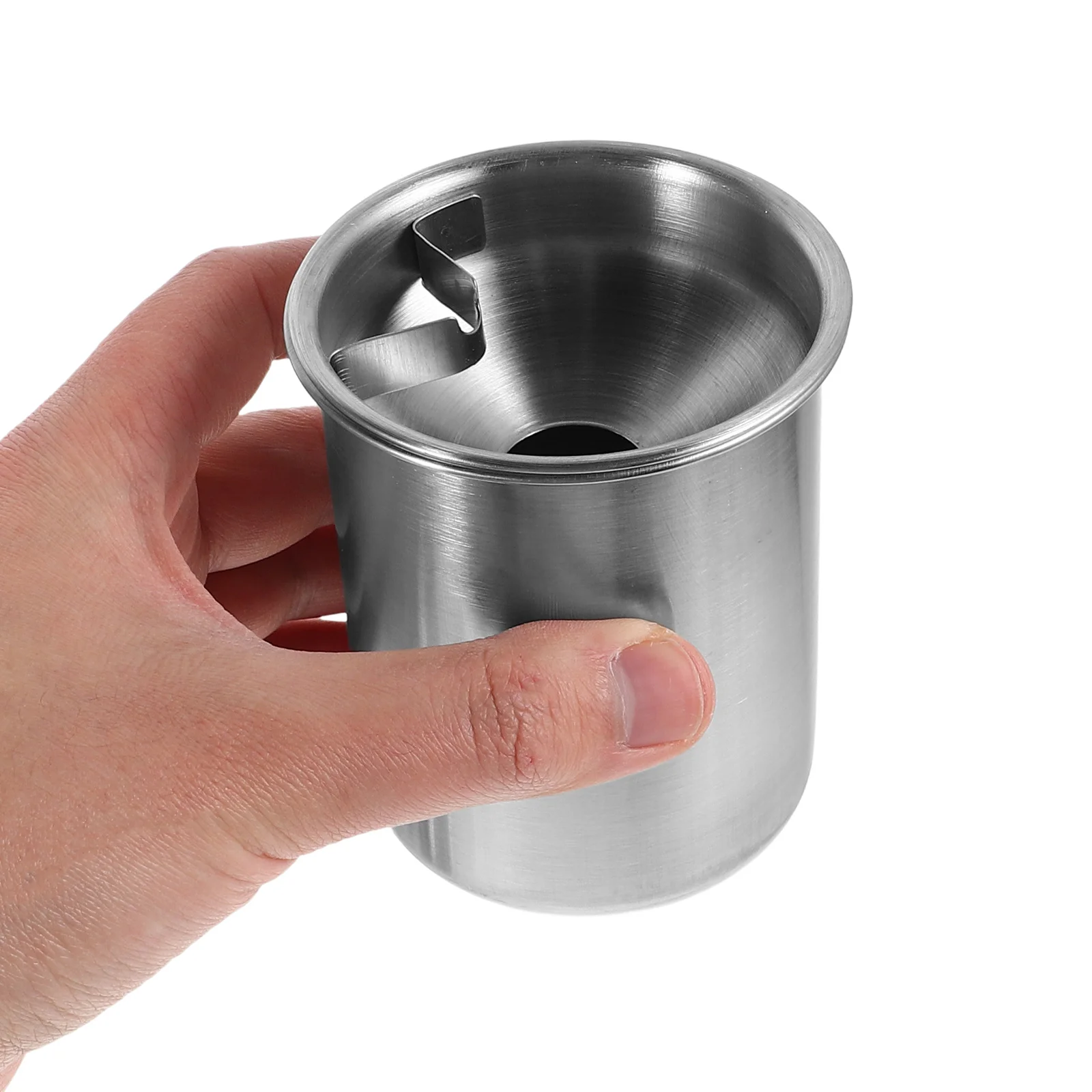 

Stainless Steel Car Ash Tray Windproof With Lid For Home Office Outdoor Smoking Desktop Funnel Design Durable Portable Cigarette