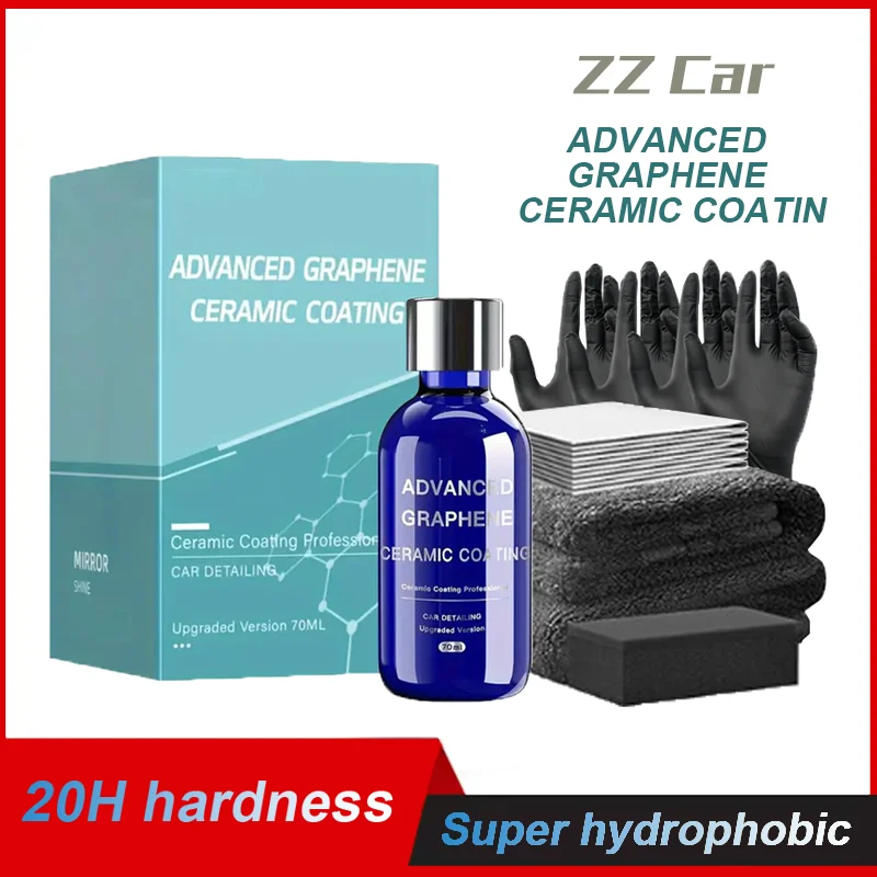 

70 мл усовершенствованное графеновое керамическое покрытие 12H для автомобилей 10 лет длительной защиты автомобиля, глянцевая гидрофобная защита от царапин