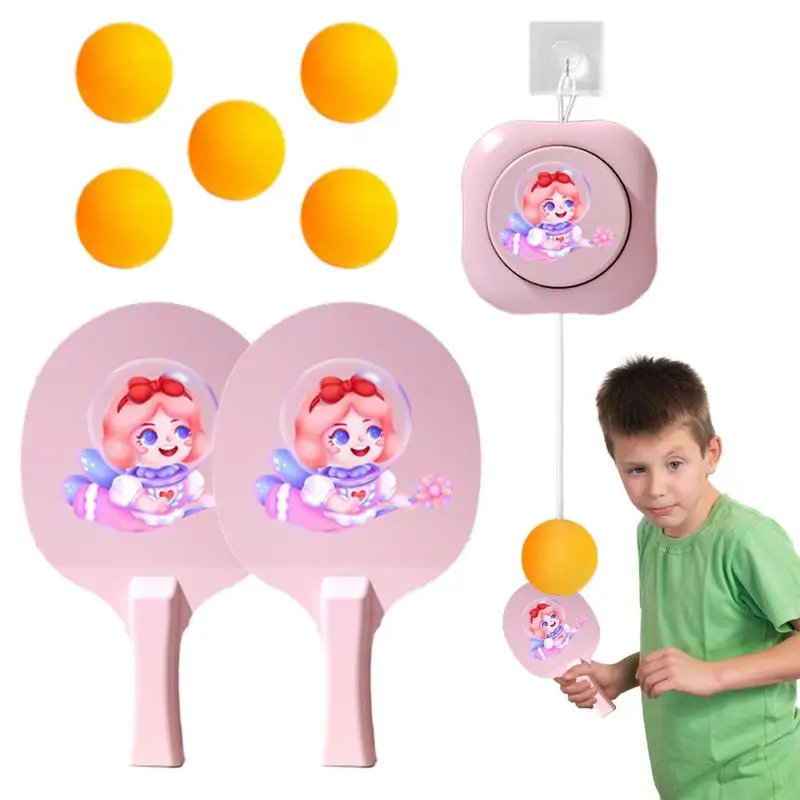 Hangable Table Tennis Trainer Elastic Hangable Kids Pingpong Training Toys Multifunctional Training Sparring Set Portable