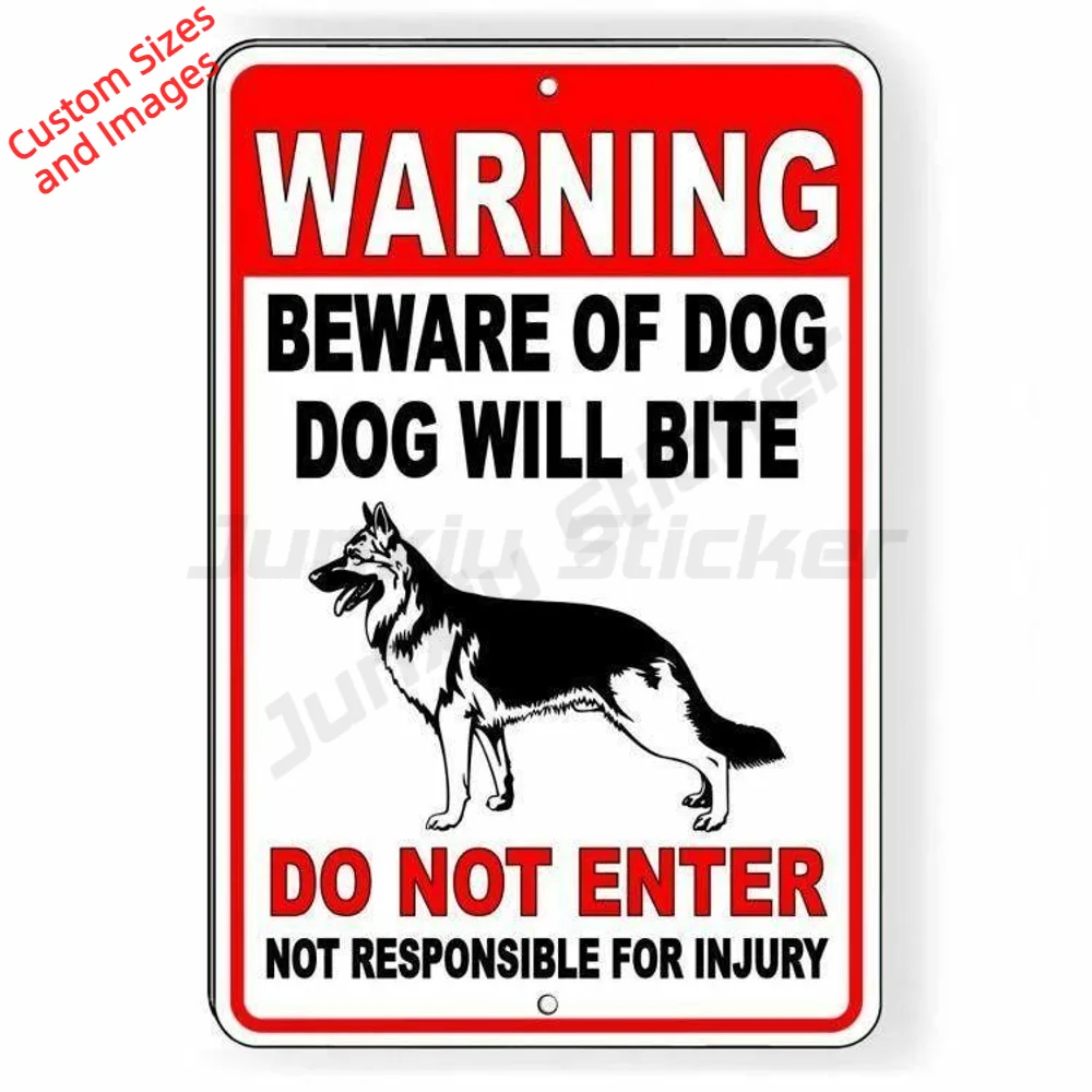 Beware Of German Shepherd Dog Will Bite Do Not Enter Vinyl Sticker Weatherproof For Gate Fence And Yard Entrance Decal Label