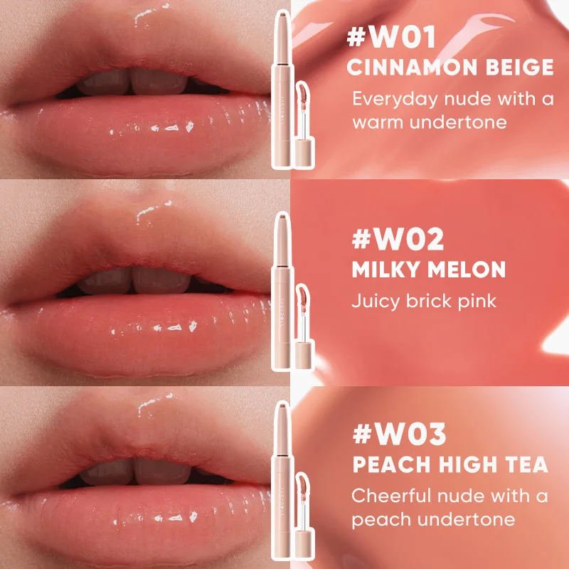 Judydoll Brilho labial e delineador labial de ponta dupla, 2 em 1, brilho espelhado, hidratante, de longa duração, não pegajoso, lábios definidos, acabamento brilhante