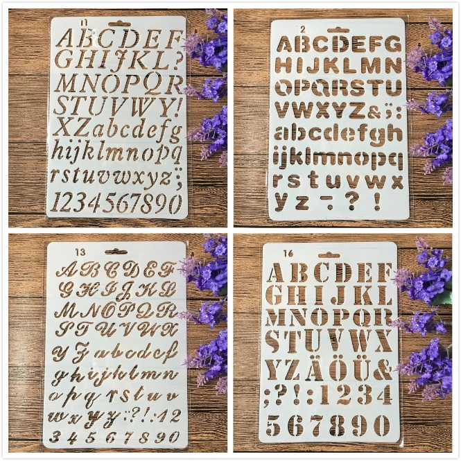 4 sztuk/zestaw 26cm litery alfabetu DIY Craft Layering szablony malowanie Scrapbooking tłoczenia szablony do albumu szablon do dekoracji