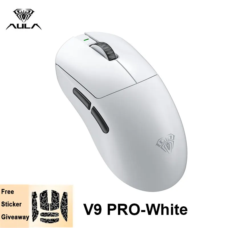 AULA V9 Pro Ultra Draadloze Muis 3950PAW Dubbele 8K Aangepaste E-sports Gaming Muis 3-modus Lichtgewicht Ergonomische Muis PC Accessoires