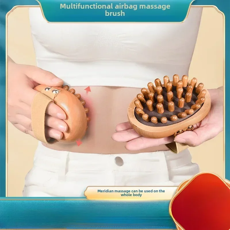 

Handheld Beech Meridian Massage Brush Rubbing Belly Brush Legs Air Cushion Brush Belly Wooden Body Dredging Meridian