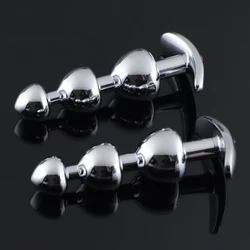 New Metal Anal Plug With Beads Sex Toys For Woman/Man Butt Plug Smooth Thrust Prostate Massage Stimulate Colon Female Anal Toys