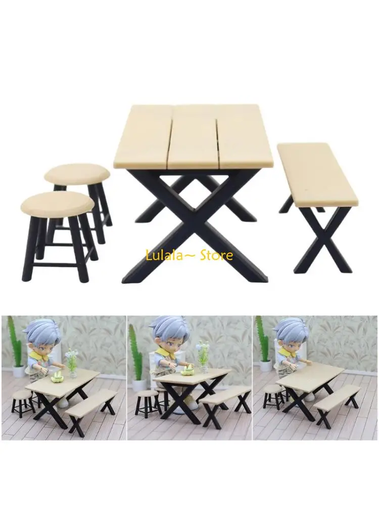 

Y4QA 1/12 набор стульев и столов для кемпинга, миниатюрная мебель, украшение кукольных домиков