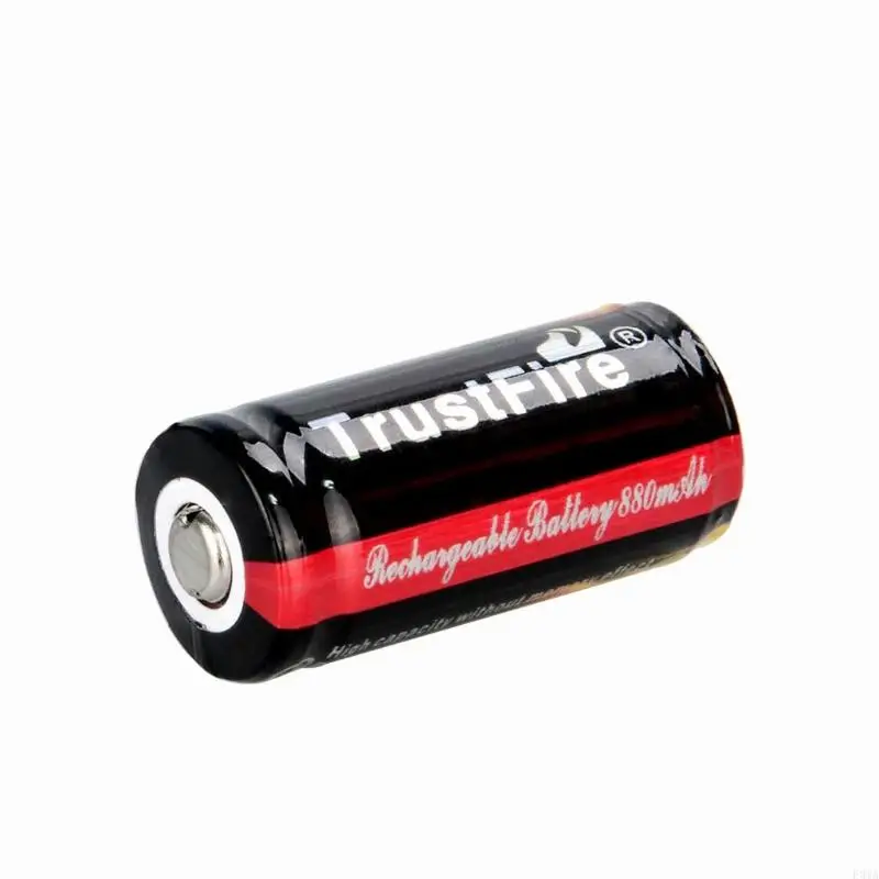 F3MA 2 batterie 16340 ricaricabili agli ioni litio CR123A 3,7 V per torcia fotografica