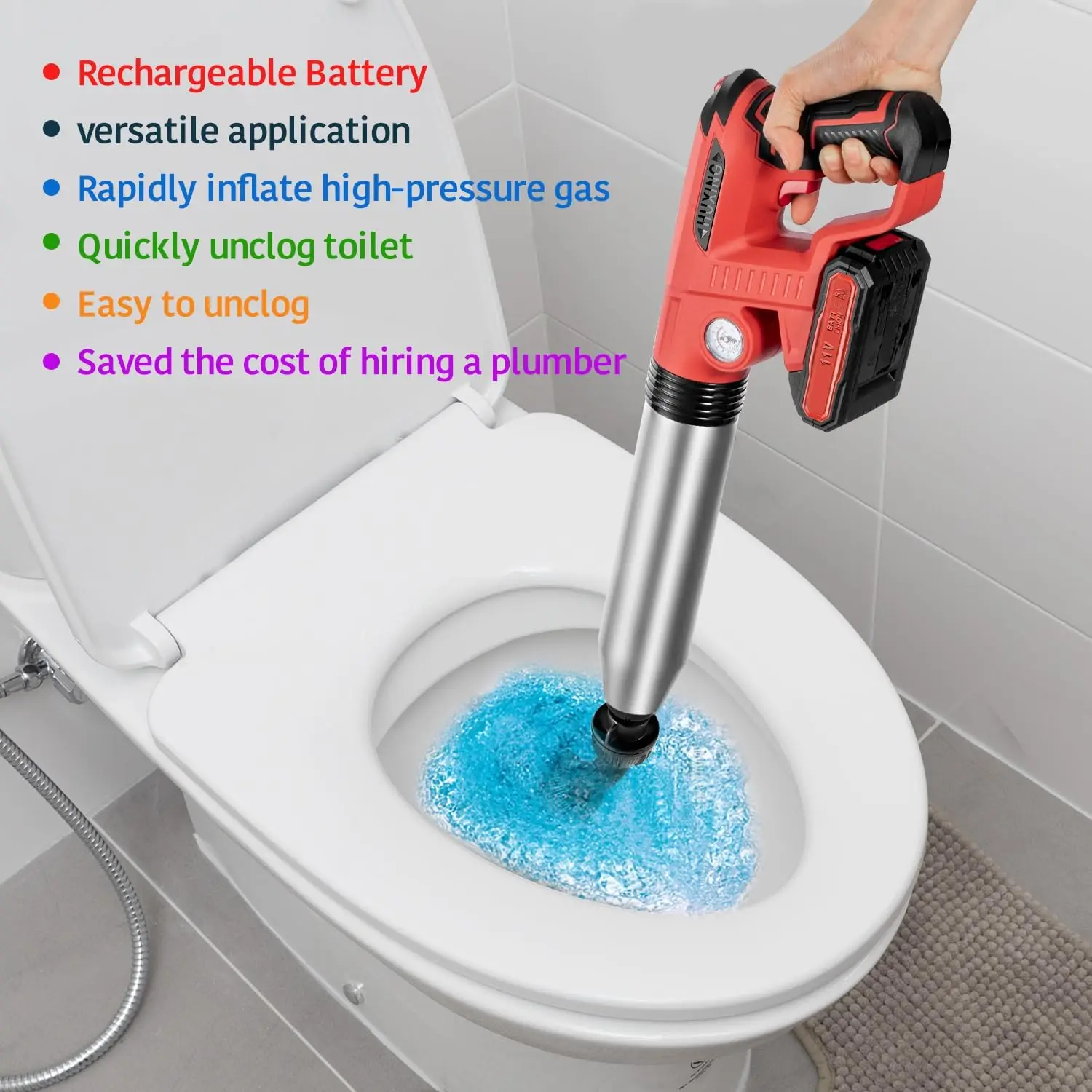 

Electric Toilet Plunger With Dedicated Box, Plunger Toilet Can Only Take 2 Mins To Unclog Toilet,Bathroom,Floor Drain,Hot Sale