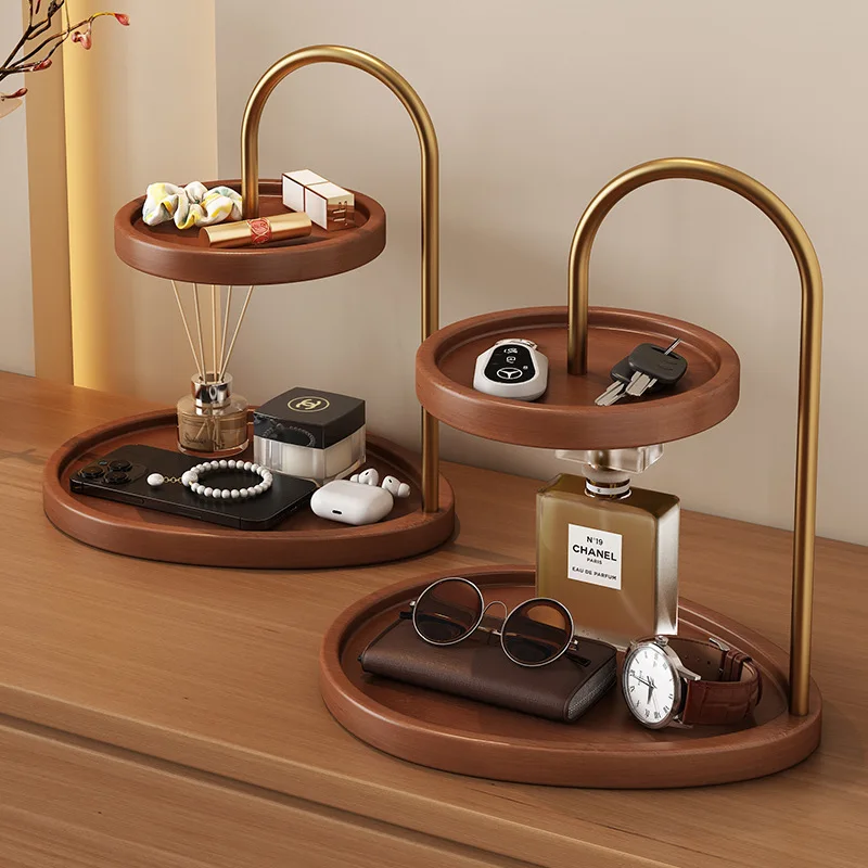 Bandeja Organizadora de Joyas de Bambú Vintage, Decoración para el Hogar, Exhibidor para Llaves, Perfumes y Accesorios, Decoración de Escritorio ‌