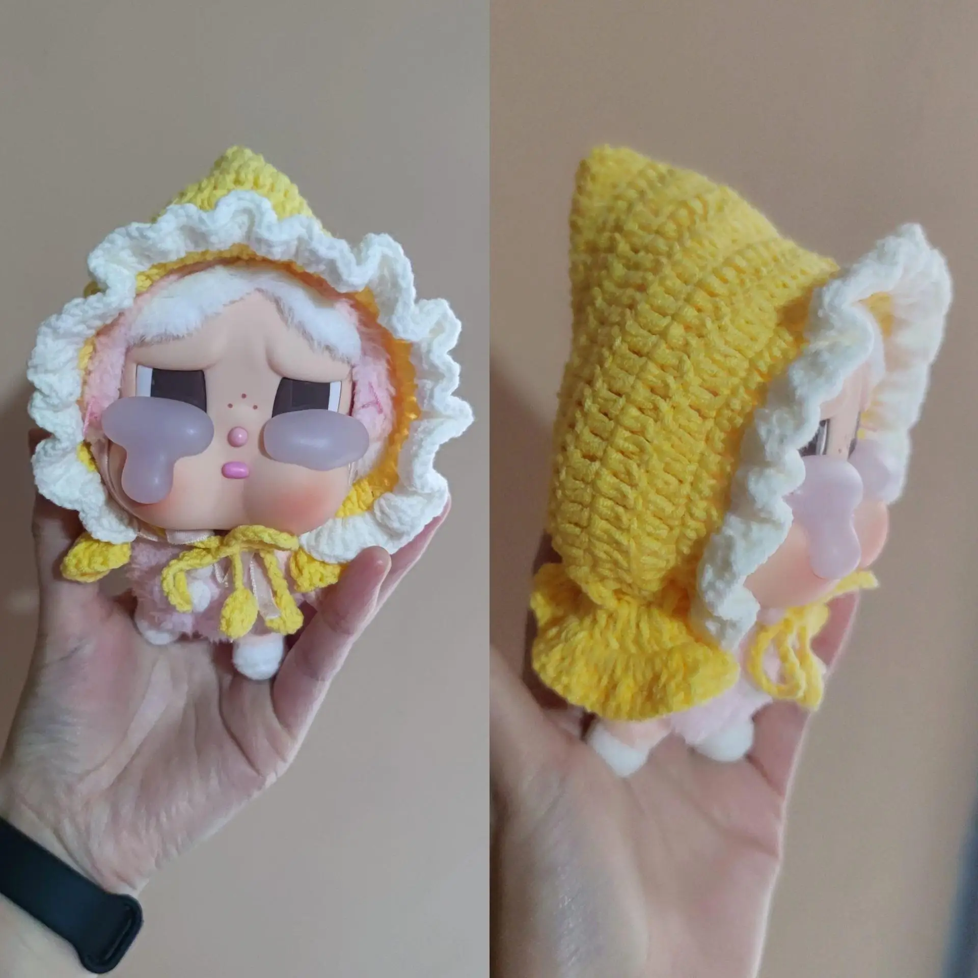 

Spot finished crying baby clothes POP MART CRYBABY hat baby clothes hand crocheted crybaby clothes