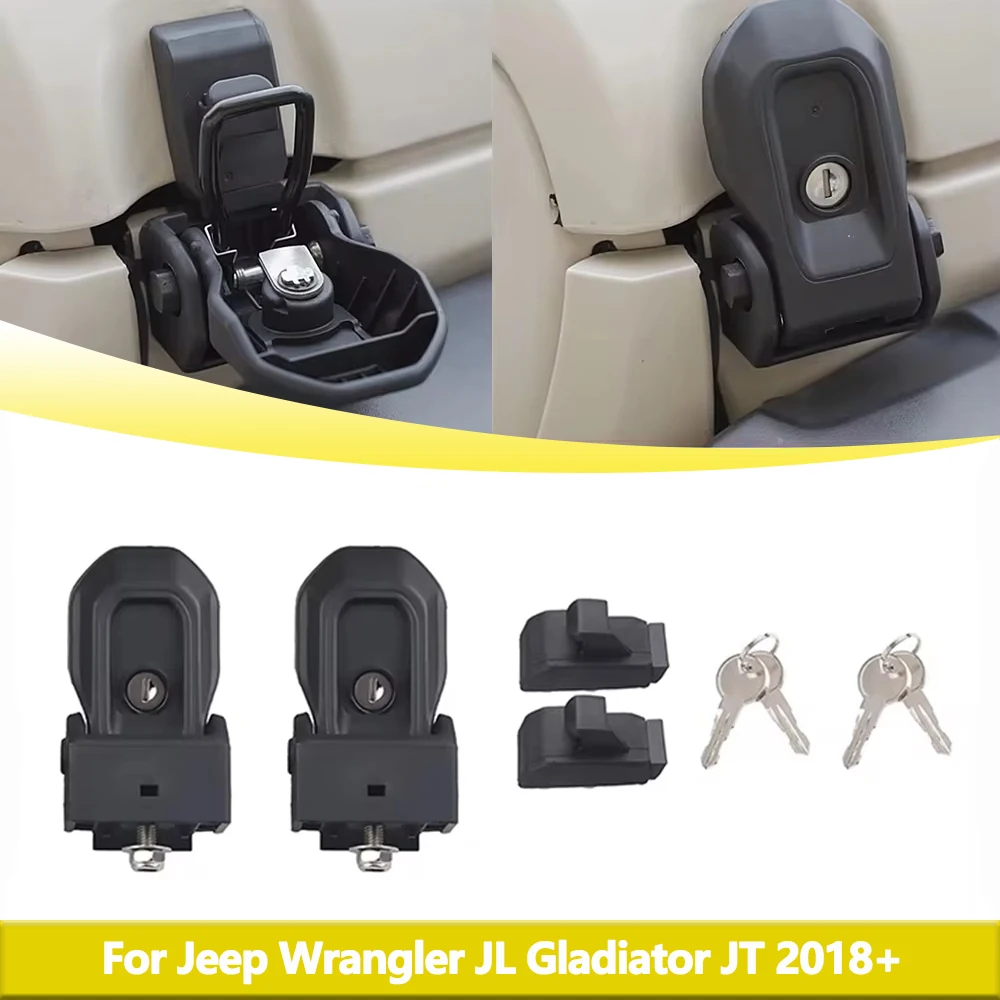 Anti-theft Hood Latches Catch for Jeep Wrangler JL JLU 4XE Rubicon Sahara Sport Gladiator JT 2018-2023 Car Exterior Accessories