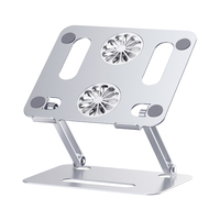 Dual Fan Cooling Bracket for 17 Inch Laptop Adjustable Height Aluminum Alloy Stand Gaming Notebook Cooler USB Ventilated Support