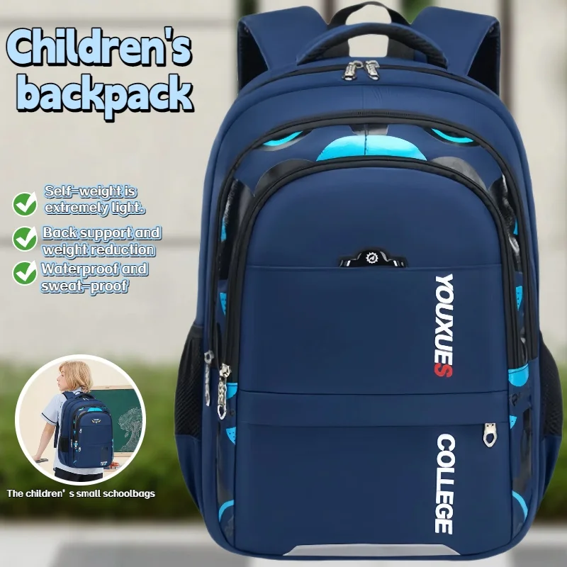 어린이 학생용 방수 백팩, 십대 소년용 대용량 통기성 초등학교 가방, 편안한 아동용 백팩