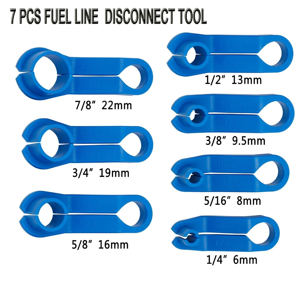 7PCS AC Fuel Line Disconnect Tool Set for Most Ford/GM/Chrysler/Mazda,Includes 1/4 5/16 3/8 1/2 5/8 3/4 7/8 Inch Transmission