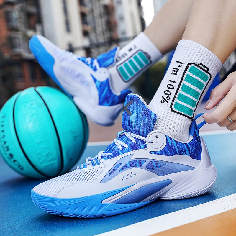 Men Sports Shoes Light Breathe Wear-Resistant High-Quality Basketball Shoes Outdoor Cushioning Rebound Flexible Basketball Boots