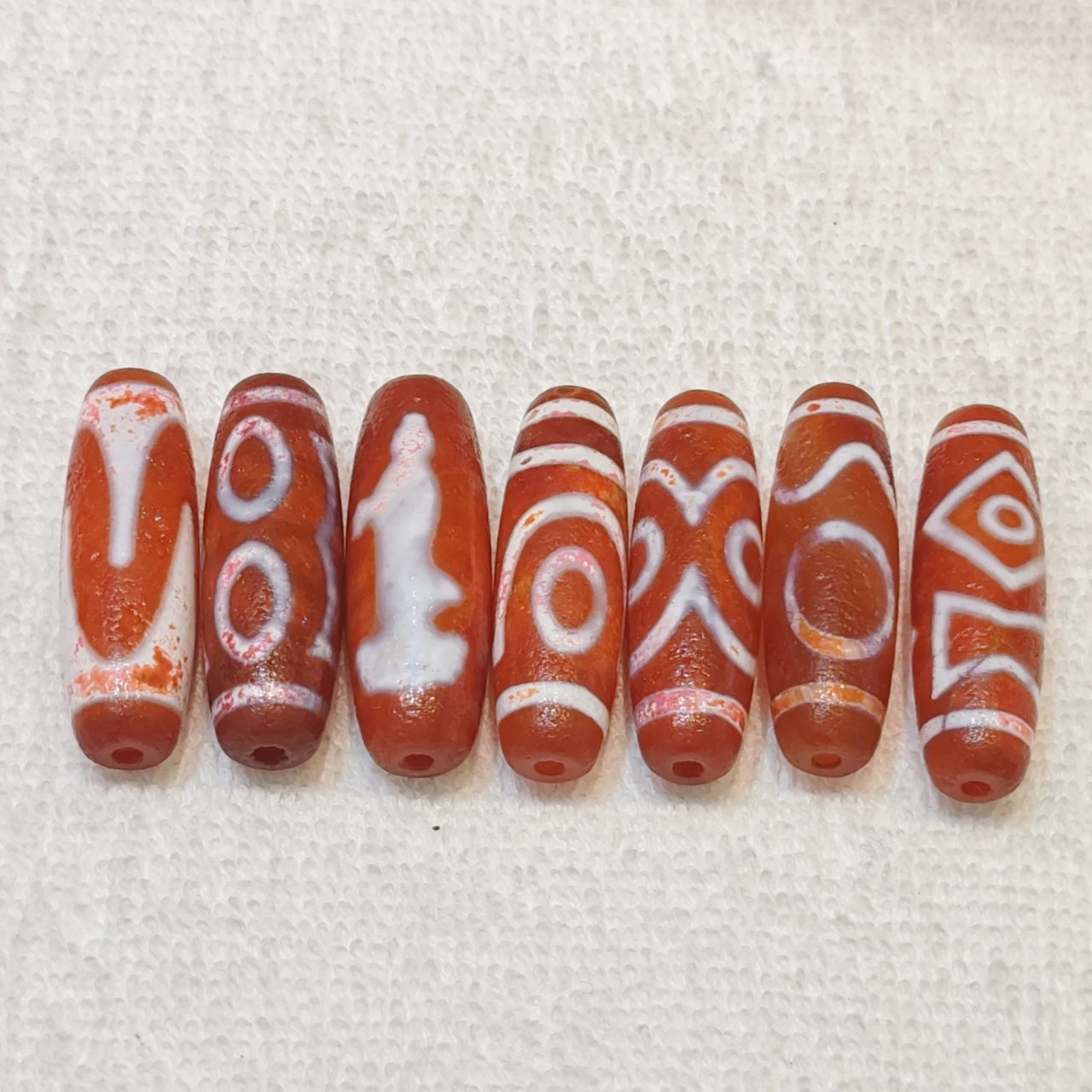 Tibetan Natural Agate Dzi Horseshoe Weathered Tiger Teeth Guanyin Multi totem Tianzhu Necklace Pendant DIY Accessories