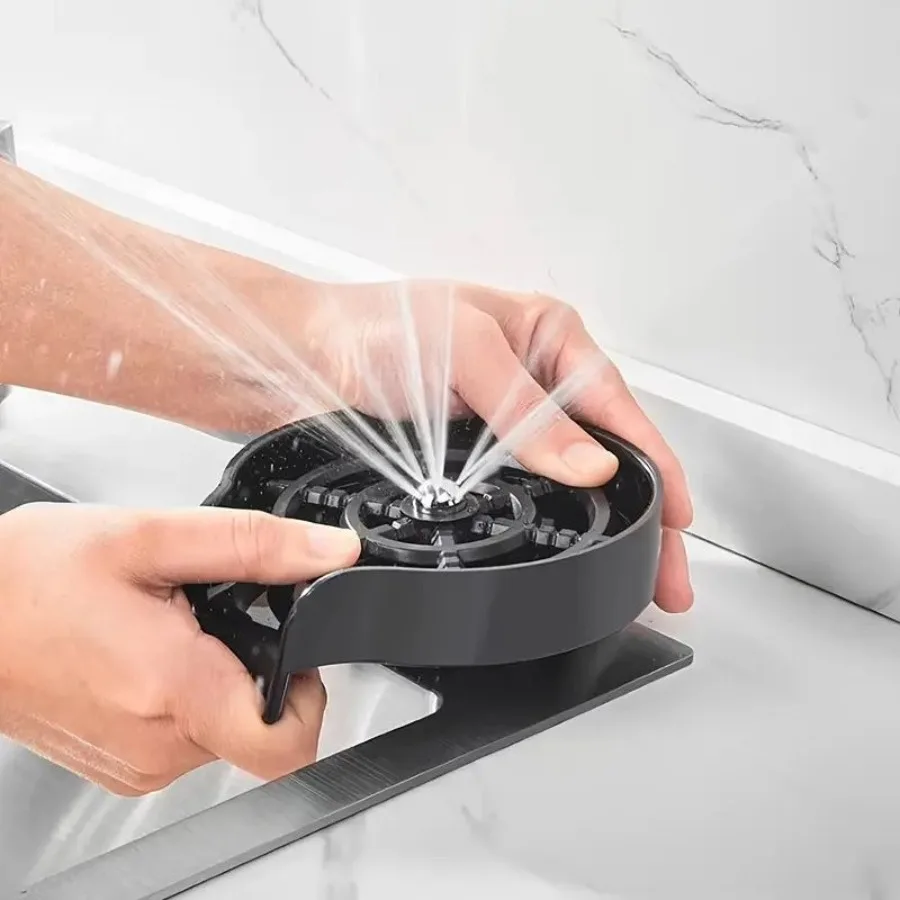 

2in1 Kitchen Sink Cup Washer Sprayer High Pressure Auto Flush Faucet Attachment