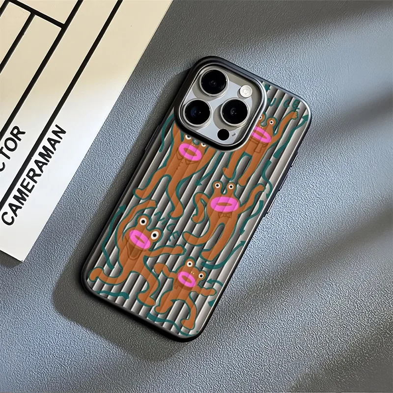 Ins Hip Hop Cool Abstract Frog Phone Case For iPhone16 Pro Max 15 14 13 12 11 Xr Xs Max 7 8 Plus 12 Mini Amusing Y2K Phone Cases