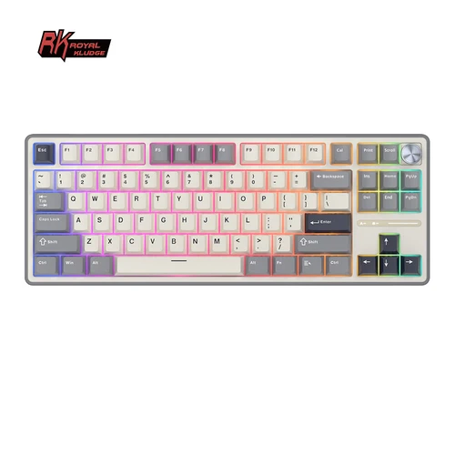 Teclado mecánico con cable RK R87Pro Royal Kludge, 88 teclas, 88% RGB, retroiluminado, intercambiable en caliente con teclas MDA PBT