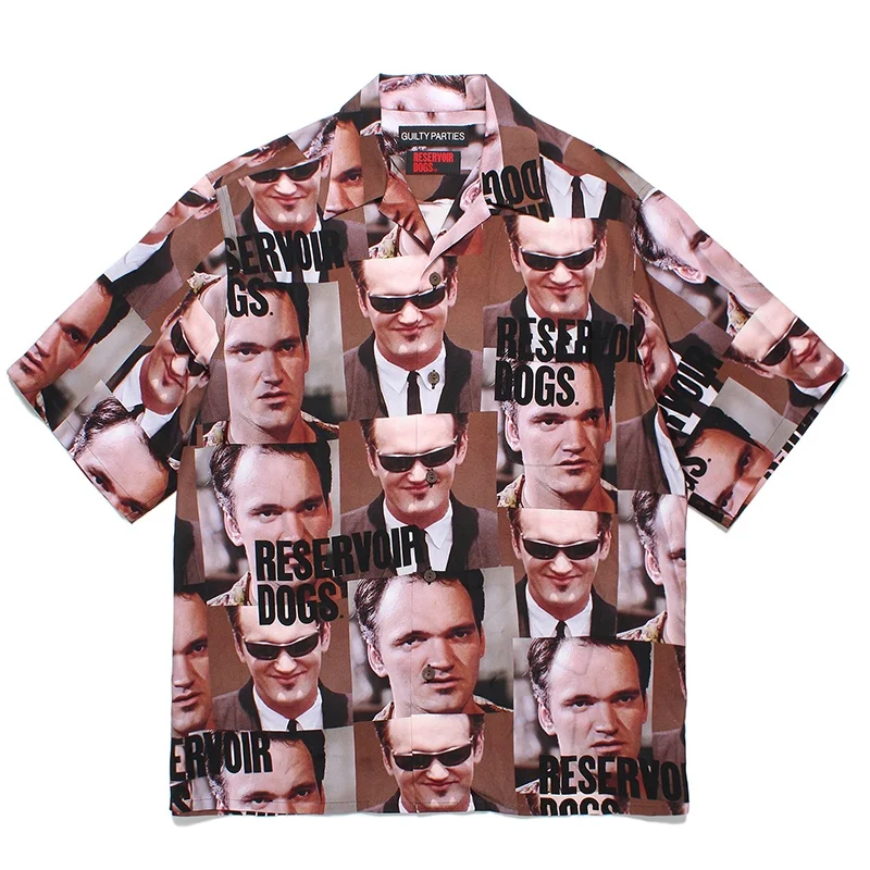 AI Mens Womens Premium WACKO MARIA Shirt Streetwear Image Digital Print High Quality Summer Short Sleeve Shirt