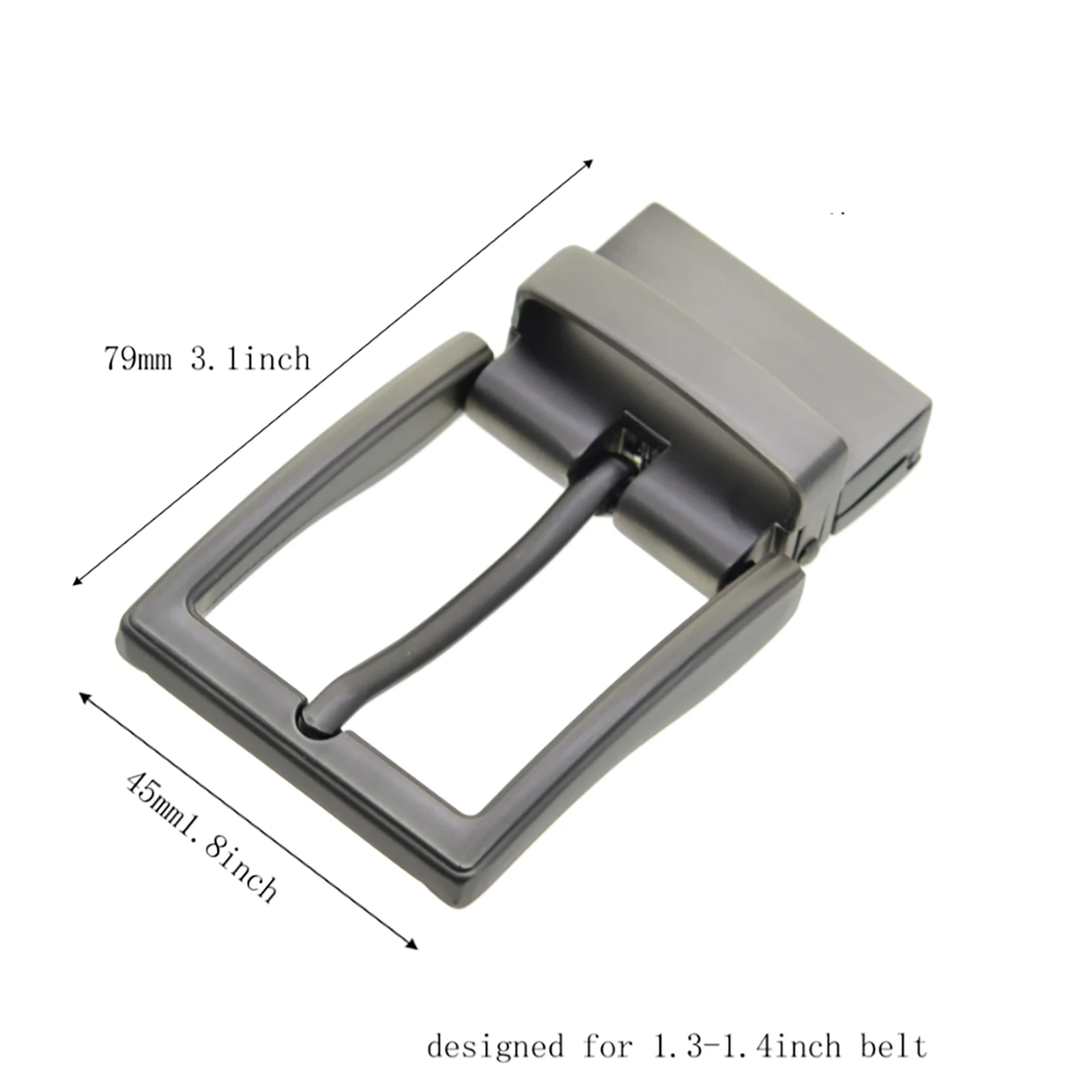 super fine pattern solid metal pin lock rotatable Prong secure Matte Black man belt buckle for 1.3inch strap replacement