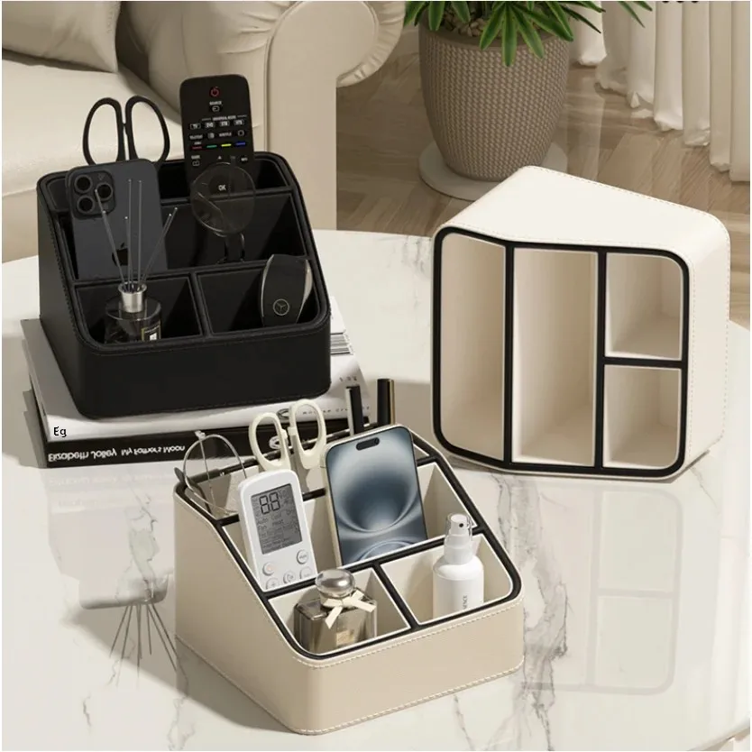 

Light luxury pen holder divided into compartments, office, home, living room, coffee table, desktop, miscellaneous items, remote