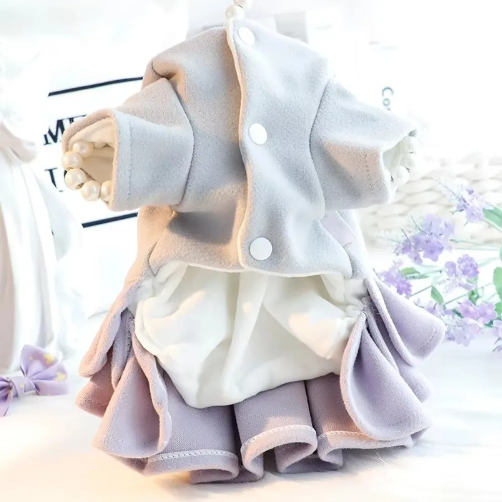 أزياء الخريف الشتاء الزي كلب الملابس تيدي بير توتو تنورة معطف الحيوانات الأليفة فساتين الكلب الصوفية القط الأميرة تنورة للكلاب الصغيرة