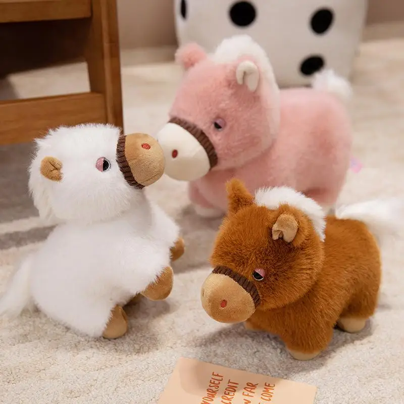

1 Piece Handmade Doll Cartoon Anime Cute Pillow 21cm Simulation Short Leg Horse Doll Stuffed Plush Toy Fun Children's Gift