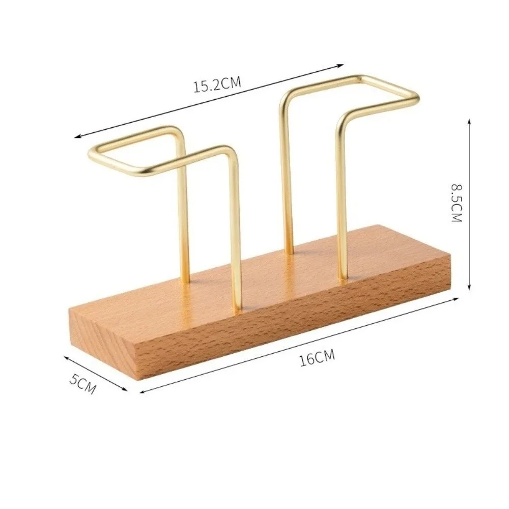 Wood Wooden Tissue Paper Holder Elegant Design Metal 2-in-1 Napkin Holder Multifunction Space-saving Toothpick Dispenser